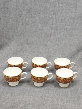 Vintage Wedgwood England Persia Pattern Fine China Tea Cups  6 Pc